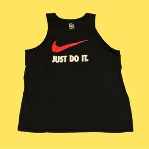 Nike Black Tank Top with Red Swoosh Just Do It Summer 23 Jumpman Michael Jordan